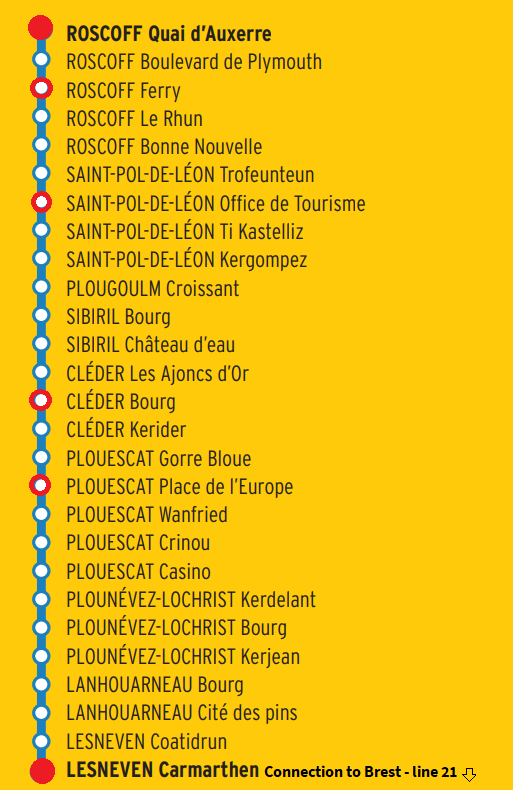roscoff bus line 25